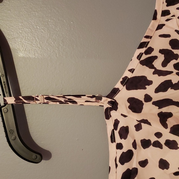 NORACORA Lady's Party Dress Cut Out Sleeves,Shoulder Straps Animal Motif - Picture 8 of 9